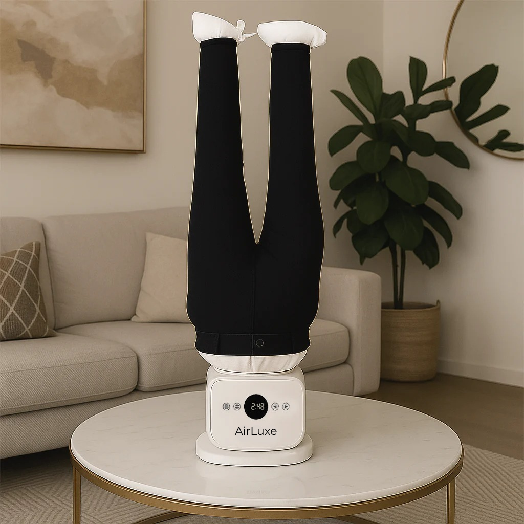 AirLuxe - מכונת הגיהוץ האוטומטית המתקדמת AUTOMATIC IRONING MACHINE 3.0 בצורת גוף, פועלת בגיהוץ מושלם של חולצות, שמלות, מכנסיים ועוד – רק מלבישים את הבגד על המכשיר והוא מתיישר ללא קמטים. המכשיר חוסך זמן יקר, חשמל וכסף, מבטל את הסיכון בגיהוץ רגיל עם מגהץ חם, נוח לשימוש יומיומי, קומפקטי וקל לאחסון, מתאים לכל בית מודרני ומעניק תוצאה מקצועית כמו מניקוי יבש. אידיאלי למשפחות, עסוקים, סטודנטים וכל מי שרוצה פתרון חכם ומהיר לבגדים חלקים ומסודרים.